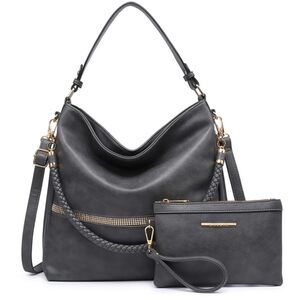 2525 Hobo Handbags Purses Vegan Leather Shoulder Bags Bucket Purse Large